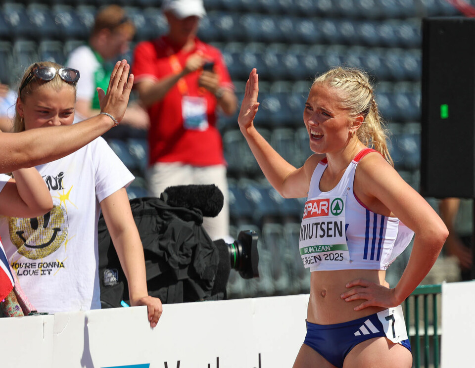 High five etter godt gjennomført løp - som en av fem videre på tid! (Foto: Arne Dag Myking)