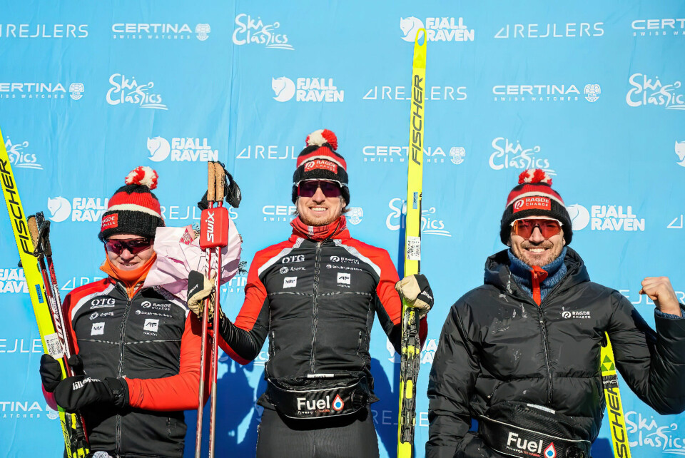 Johan Hoel, Team Ragde Charge (2. plass); Kasper Stadaas, Team Ragde Charge (1. plass); Andreas Nygaard, Team Ragde Charge (3. plass). (Foto: Vanzetta/NordicFocus)