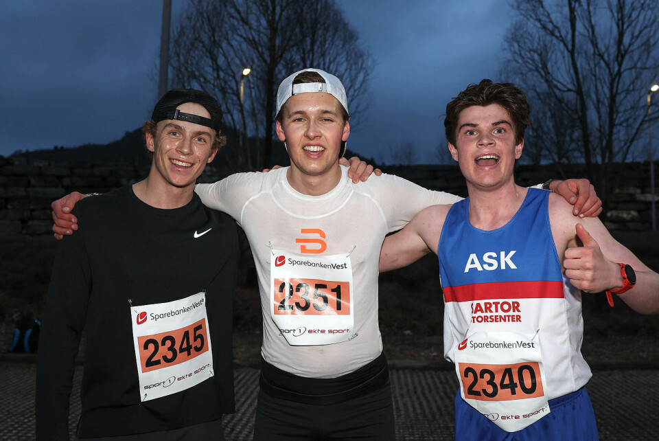 De tre beste menn på 5 km: Amund Viksmo, Per Christian Eggen Mjøs og Herman Andreassen.