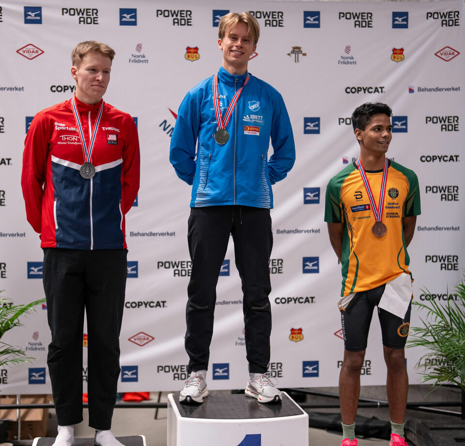 Sigurd Tveit (midten) tok gullet, mens sølvet gikk til Syver Røinaas (til venstre) og bronsen til Håkon Sørstad. (Foto: Samuel Hafsahl)