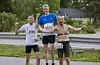 De tre beste på halvmaraton - fra venstre Magnus Øren (1.21.27) - Jarle Jakobsen (1.19.19) - Kjell Vegard Opheim (1.21.14).