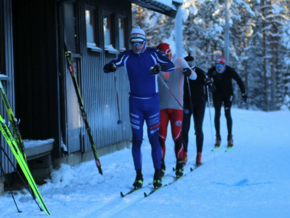 Fra venstre: Amund Sigstad, Kjetil Finstad, Magnus Engehaugen og Jan Rune Gilde ga hverandre bra pes underveis. (Foto: Sigurd Westgård)