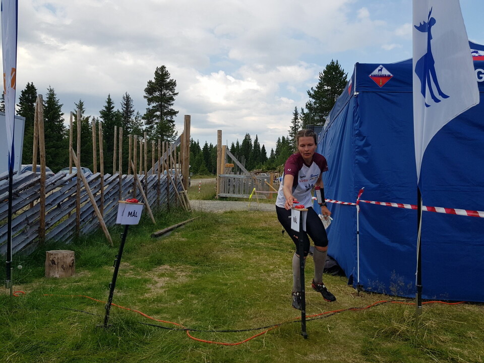 Anna Ulvensøen i mål til 3. plass på søndagens løp.