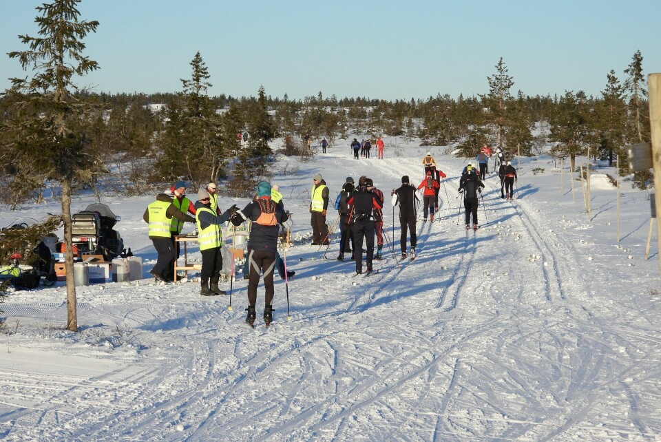 Det var flott vintervær og tre gjennomgående faste spor i hele løypa. (Foto: Stein Arne Negård)