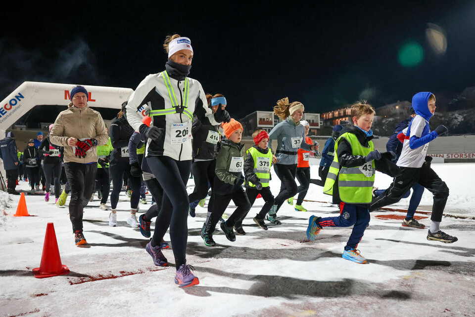 Anette Skodvin på vei ut fra start.