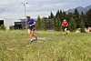 Karin Ørbeck Braathen (foran) og Anne Grethe Lindeberg i Monsterbakken i Cavalese i Val di Fiemme, Dolomittene, Italia