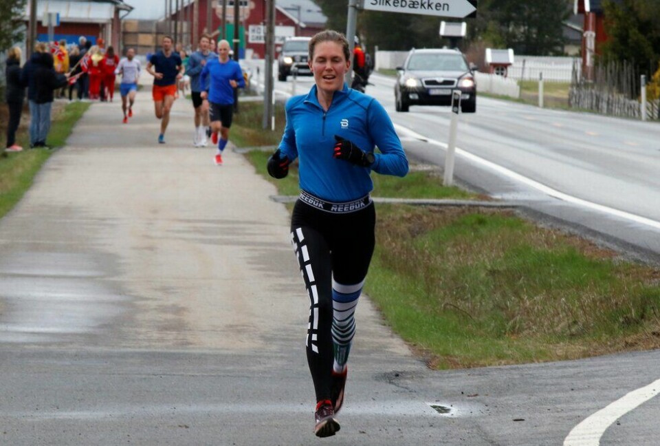 Lene Nylund mot mål i Grunnlovsmila i fjor, også i Heradsbygda. (Foto: Jostein Borkhus) Grunnlovsmila Lene Nylund