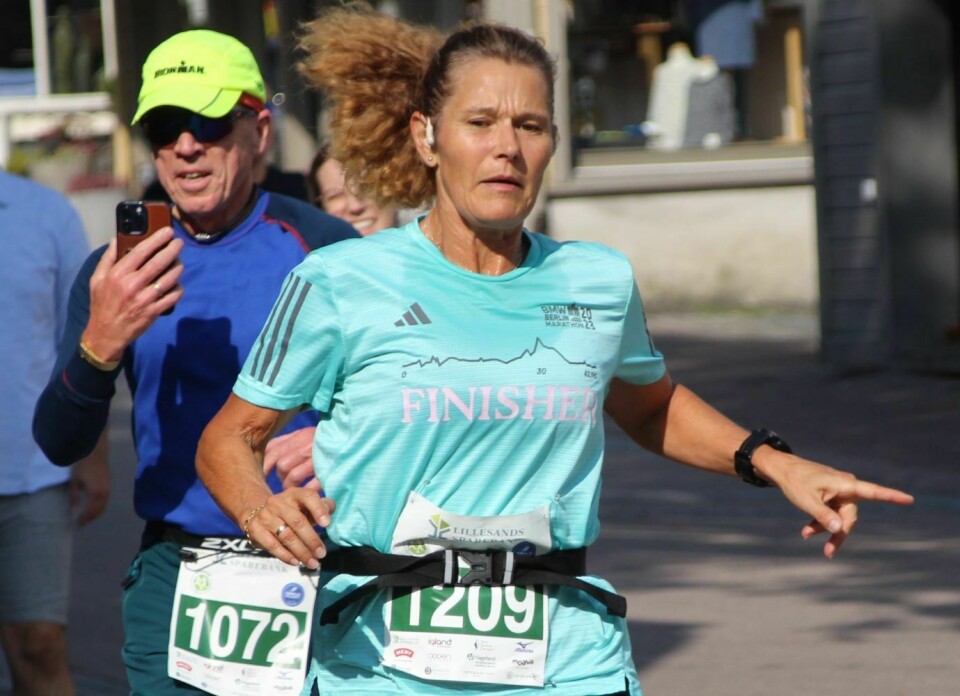 Ann-Theres har løbet mange løb gennem årene. Denne gang blev tiden 50:01, mens manden Einar Solberg var hare med tiden 50:02.