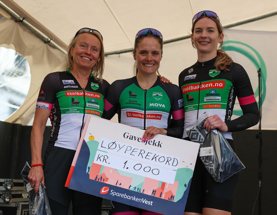Premiepallen kvinner sykkel: Elise Orten, Emma Julie Dyrhovden og Marita Neset.
