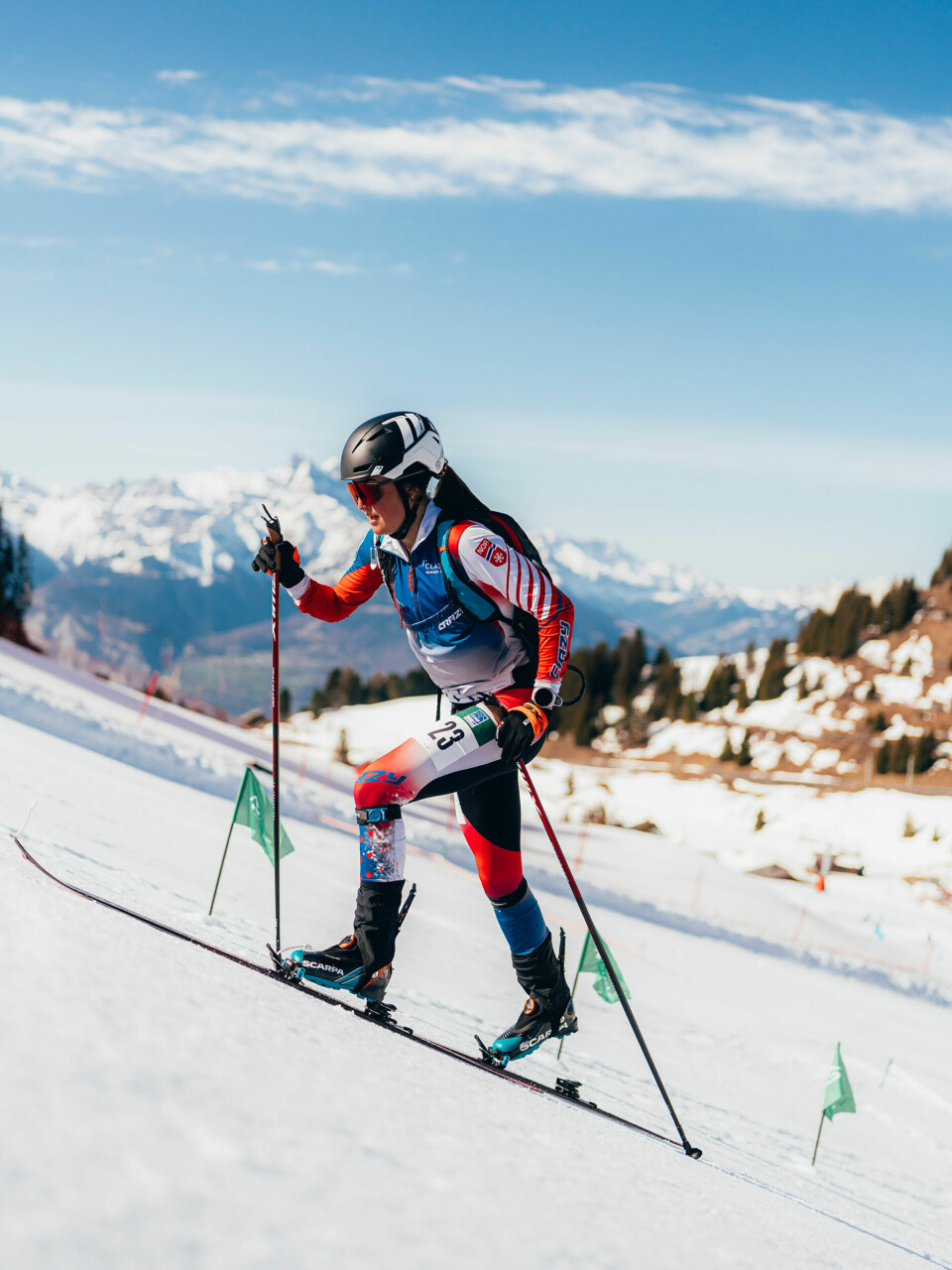 Fokusert mot OL: Ida Waldal under verdenscupen i Villars i Sveits i begynnelsen av april. Det var en av konkurransene som gir henne verdifull erfaring på veien mot OL i Milano-Cortina 2026. (Foto: Antonio Miranda / ISMF)