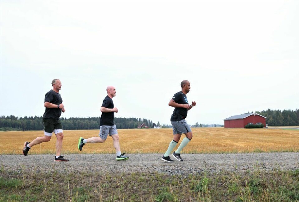 Viktig aktivitet: Kondistreningene rundt i landet er en viktig aktivitet for Kondis. Her er det Mahad Awaleh (fremst), Luke Rowland og Sverre Waagø som er på intervalltrening med Kondistreninga Jessheim. (Foto: Marianne Røhme) Mahad Awaleh (fremst), Luke Rowland og Sverre Waagø på intervalltrening med Kondistreninga Jessheim