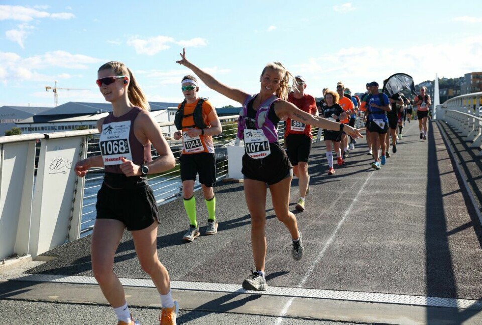 F.v: Runa Bye Rødseth, Alf Kalmar og Christine Heltmann løp maraton under Trondheim Maraton 2022. (Foto: Marianne Røhme) F.v: Runa Bye Rødseth, Alf Kalmar og Christine Heitmann løp maraton under Trondheim Maraton 2022