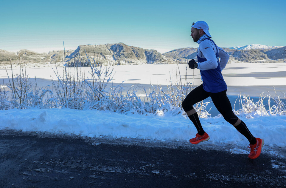 Vintermagi:Midt i januar løp Tor-Aanen Kallekleiv inn til seier i Maratonkarusellen i Bergen på pene 2.39.27. (Foto: Arne Dag Myking)