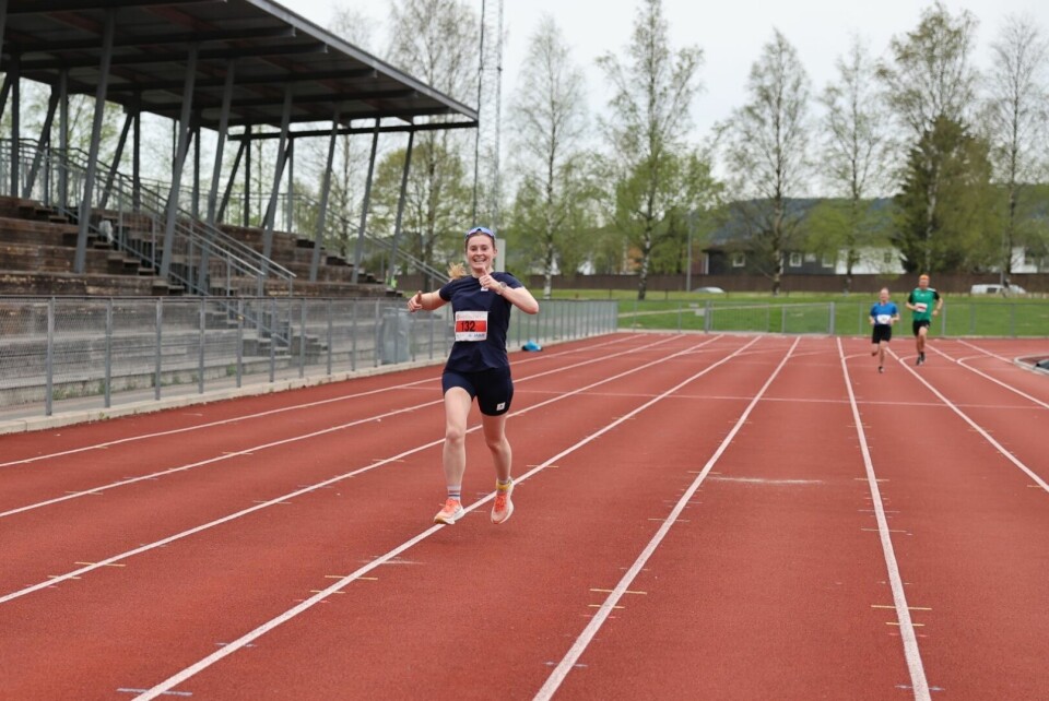 En fornøyd Ellen Skrimstad er på vei til tredjeplass. (Foto: Tom-Arild Hansen)
