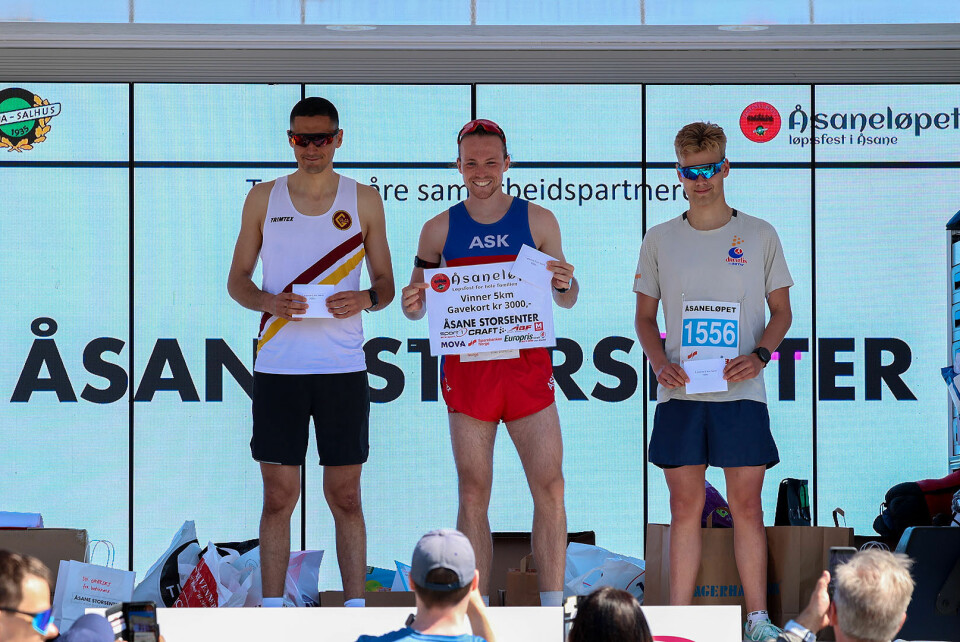 Premiepallen menn 5 km: Daniel Beeder, Marius Garmann Sørli og Leander Warncke-Wang.