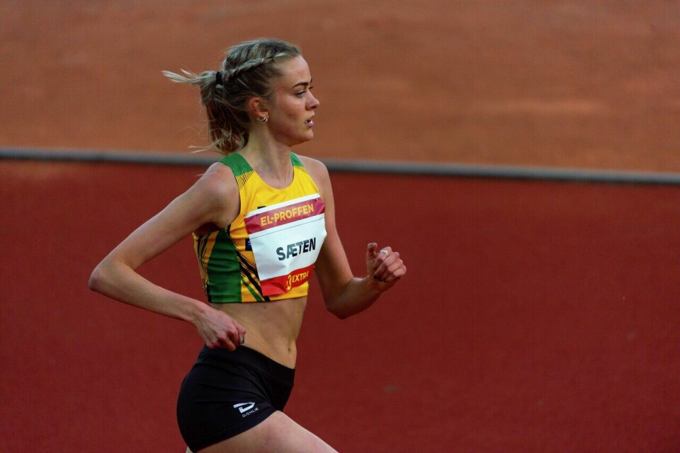 Amalie Sæten viste at hun har tenkt å være god denne sesongen også. Her fra Bislett - Night of Highlights i 2021. (Foto: Samuel Hafsahl) Bislett - Night of Highlights - 1500m kvinner - Amalie Manshaus Sæten