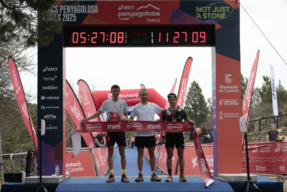 De 3 beste menn: José Ángel Fernández Jimenez (5:14:04),Abel Carretero Ernesto (5:20:38) og Miguel Arsenio (5:24:06). (Foto fra løpets facebookside)