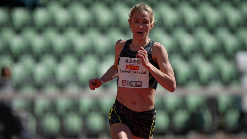 Karoline Bjerkeli Grøvdal på Bislett stadion (Foto: Samuel Hafsahl) Bislett 10000m - Karoline Bjerkeli Grøvdal