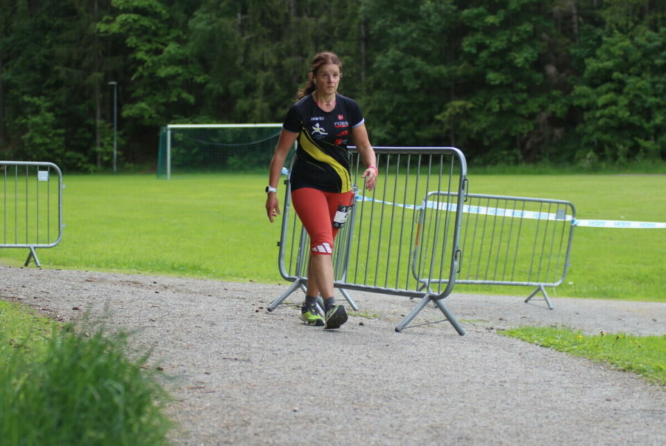 Vibeke Bergsletten etter 5 av 24 timers løping unnagjort.