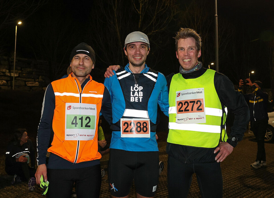 Premiepallenfor menn på 10 km: Kristian Nestor, Mikkel Espolin Birkeland og Øyvind Loftås.