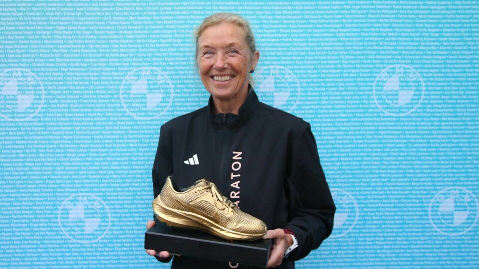 Beste veteran: Synøve Brox har blitt kåret til årets beste veterane langdistanseløper og mottatt gullskoen av Kondis hele seks ganger. (Foto: Runar Gilberg / Kondis © Kondis) Oslo Maraton 2024 - Synøve Brox - gullskovinner 2023