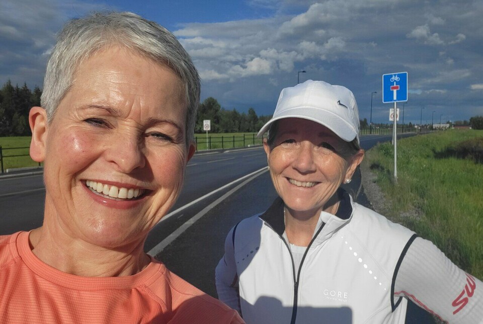 Løpetur: Marianne Røhme (fremst) er glad i en løpetur. Her fra en trening med Kondistreninga Jesshjeim. (Foto: Marianne Røhme) Kondisløpets Global Running Day