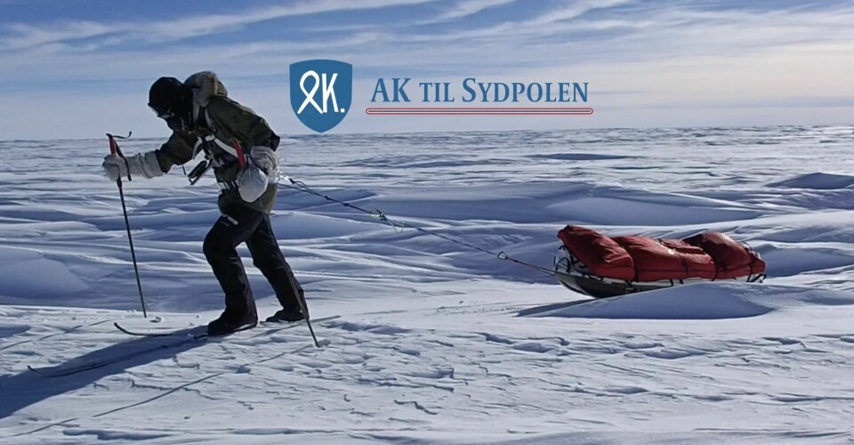 Arne-Kristian Teigland er i gang med sitt verdensrekordforsøk til sydpolen