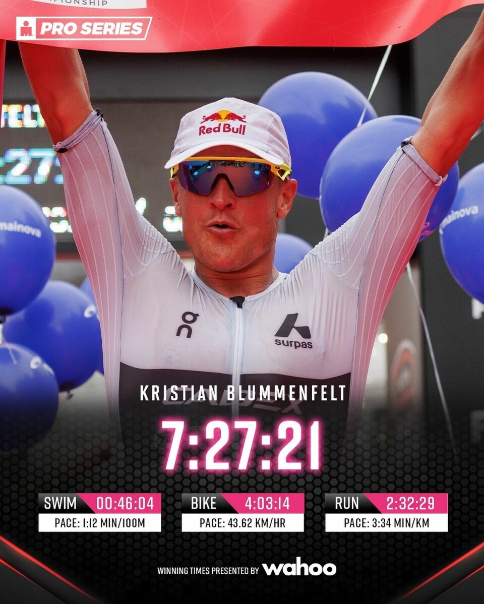 Kristian Blummenfelt vant EM Ironman i Frankfurt på ny løyperekord