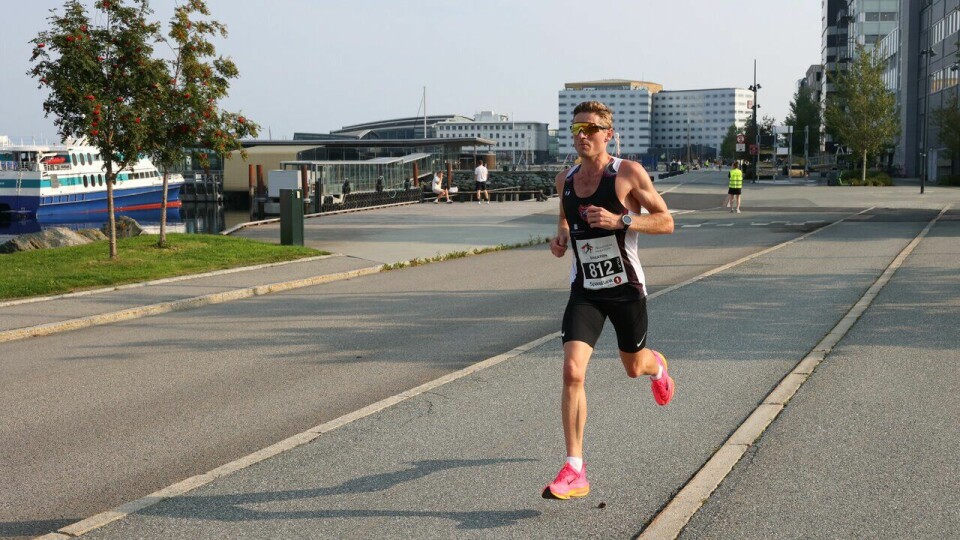 Thomas Fremo vant maratondistansen under Trondheim Maraton 2024. (Foto: Marianne Røhme) Thomas Fremo vant maratondistansen under Trondheim Maraton 2024