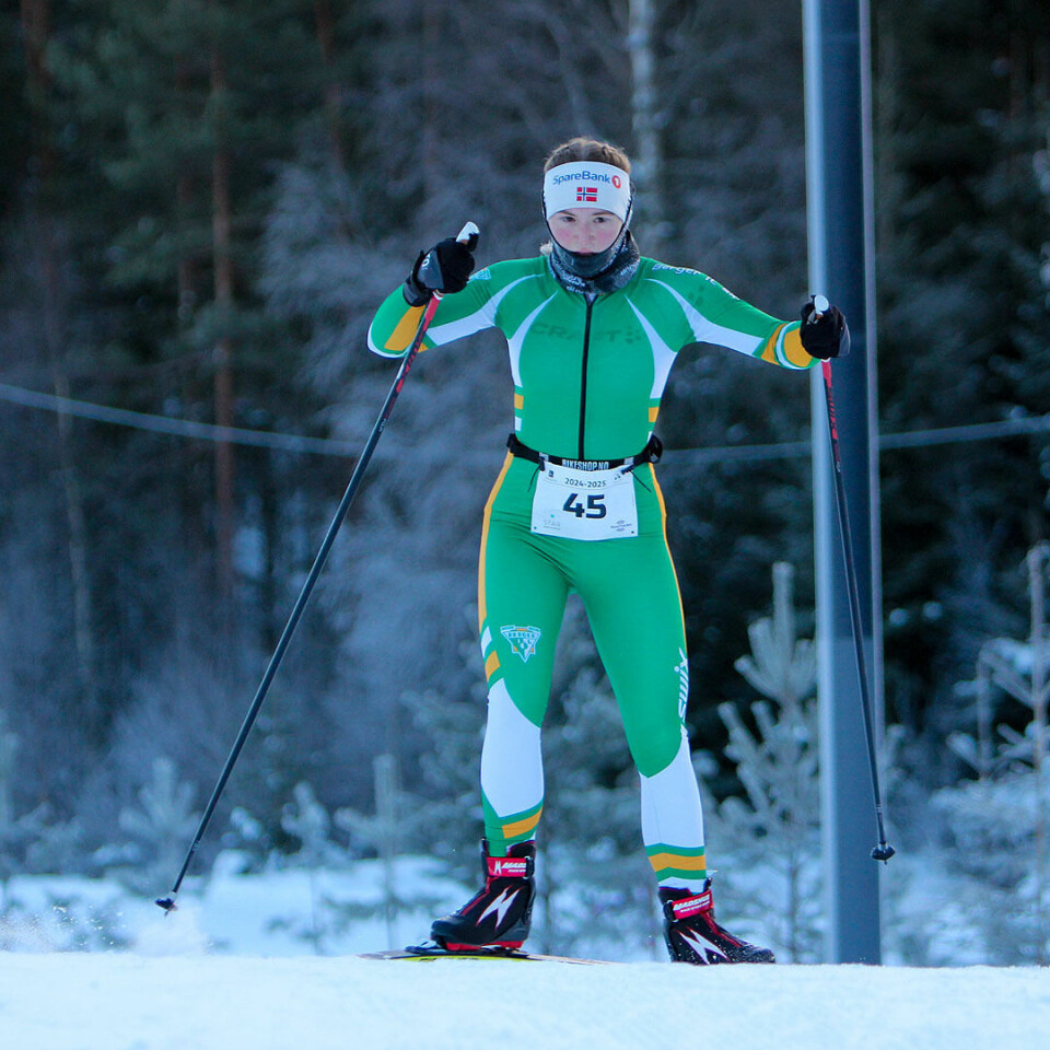 Filippa Luther, Berger Idrettslag, var eneste jente i ungdomsklassen. (Foto: Erik Marki Bjorli)