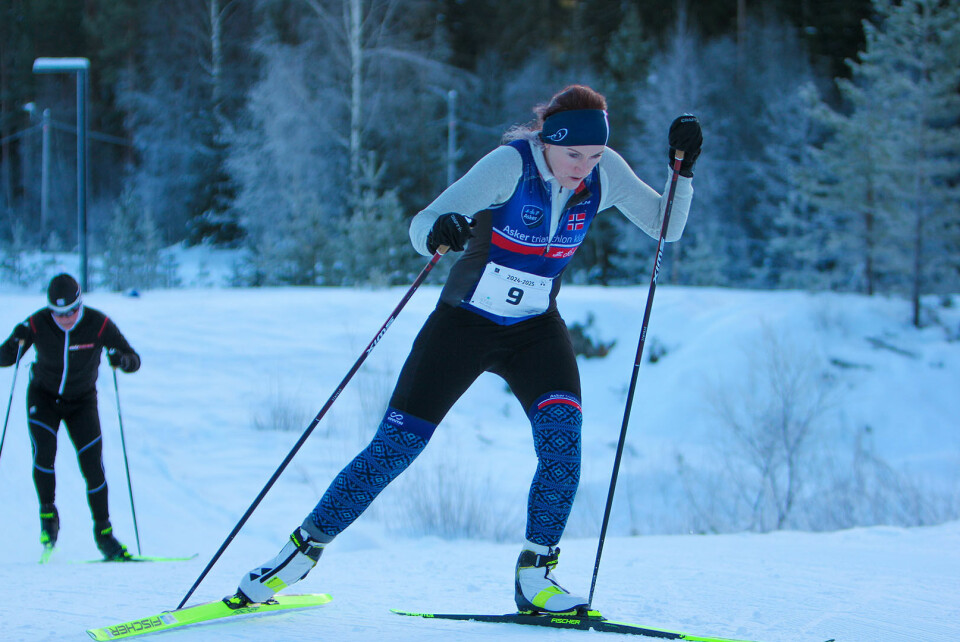 Mari Brøndbo Dahl, Asker Triathlon Klubb, inn til en andreplass. (Foto: Erik Marki Bjorli)