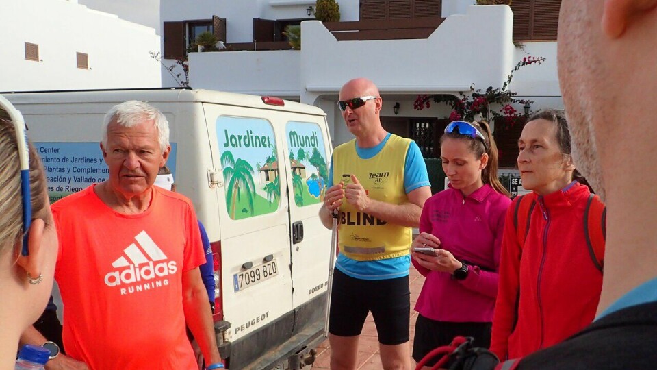 Jack Waitz (tf.v), Håkon Gisholt, Astrid Ingebrigtsen og Anna Amundsen på treningsleir til Spania med SK Vidar og Team RP