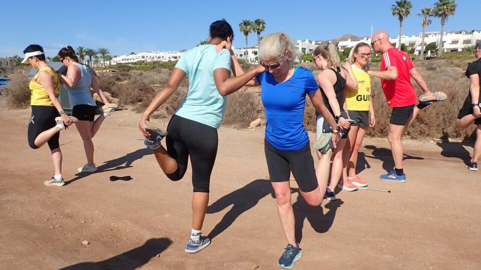 Tøying på treningsleir til Spania med SK Vidar og Team RP