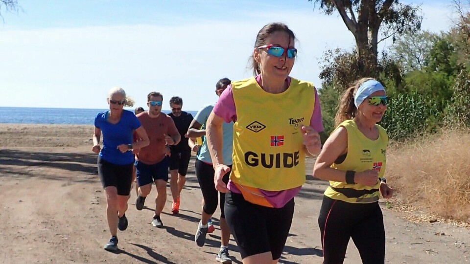 Fremst Mai Lund Andersen og Unni Mortensen på treningsleir til Spania med SK Vidar og Team RP