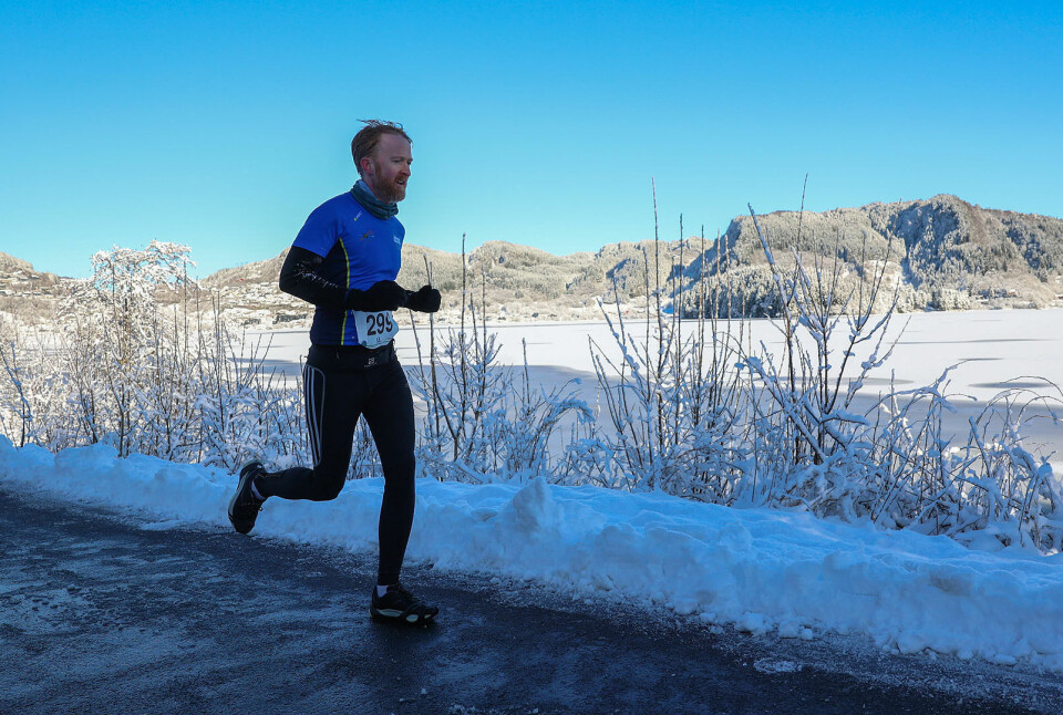 Stein Henrik Olaussen løper inn til en andreplass på maraton.
