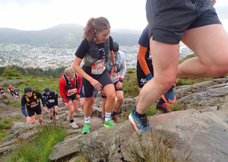Ingrid Gaarder var en av dem som knivet om andreplassen. Til slutt ble det utenfor pallen på en fjerdeplass. (Foto: Marianne Røhme / Kondis © Kondis) Ingrid Gaarder kom på tredjeplass under Bergen Fjellmaraton 2025