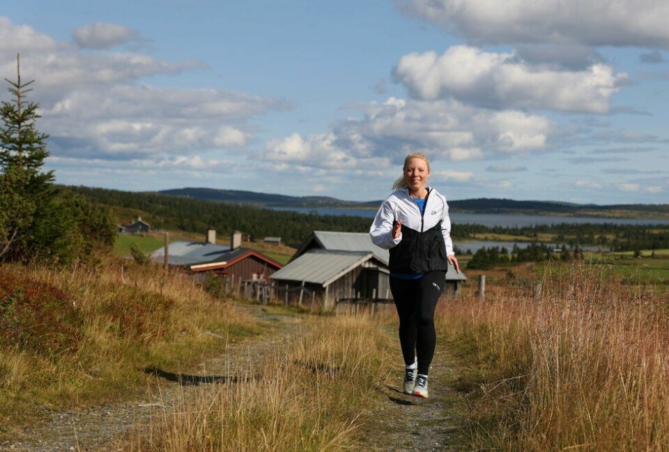 Fjelløping: Vigdis liker godt å løpe i fjellet. Her fra da hun var med Kondis på løpe- og yogahelg på Hafjell i august. (Foto: Marianne Røhme) Vigdis Gabrielsen Sandø