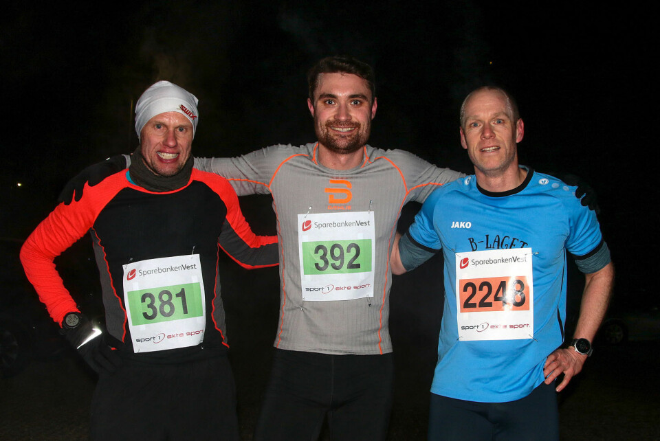 Tre beste menn 5 km: Helge Simmenes, Andreas Tvedt og Kristian Mo.