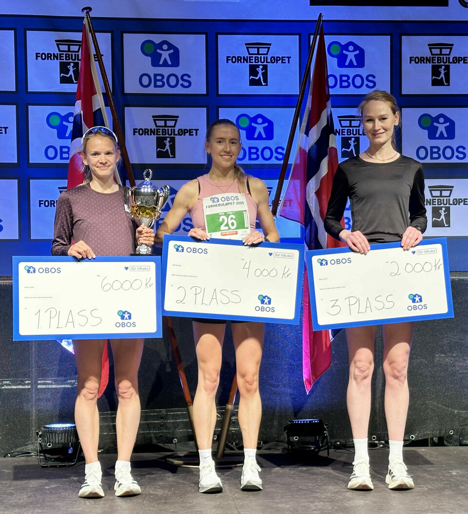 Ine Bakken tok førsteplassen, Frida Bjørnstad Konow andreplassen og Anette Killerud Ødegård tredjeplassen på 3 km. (Foto: Tom-Arild Hansen)