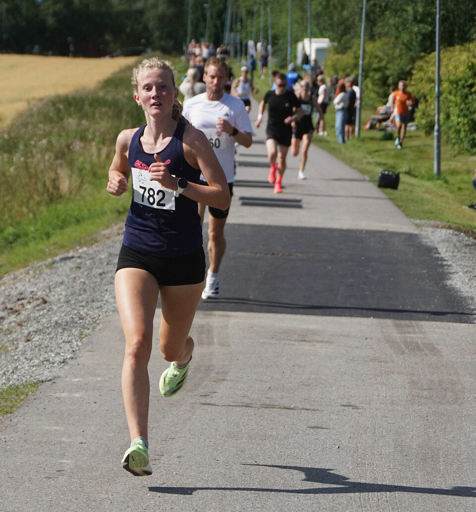 Selma Størmer-Antonsen,IL Koll vant kvinneklassen på 5 km med tiden 18:12. (Foto: Bjørn Saksberg/Perseløpet)