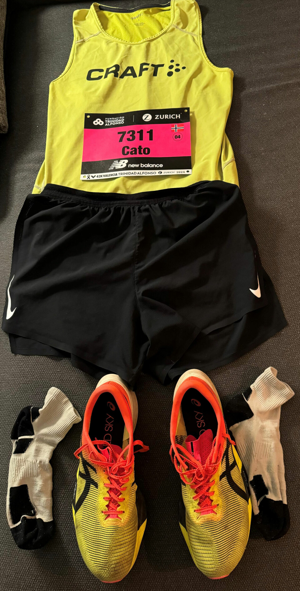 Klar for Valencia maraton. (Foto: Privat)