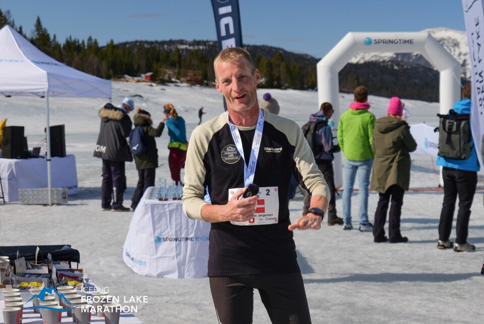 Kristian Pape Jørgensen kom til Tisleifjorden for å ta løyperekorden og greide målet med god margin. (Foto: arrangøren)