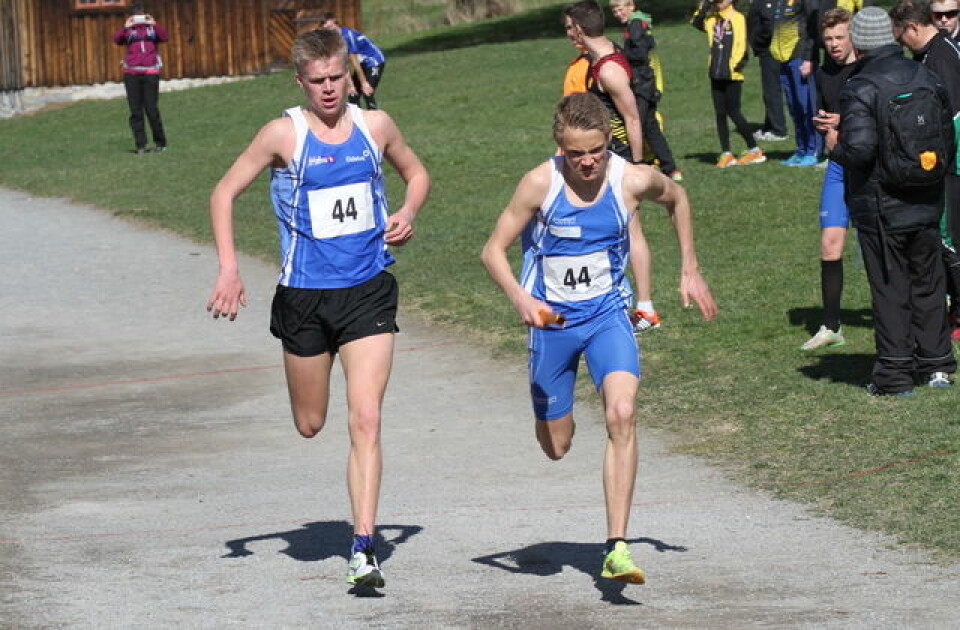 Sigurd Ruud Skjeseth og Petter Myhr veksler på FIK Orions vinnerlag i 2015. Sigurd Ruud Skjeseth og Petter Myhr veksler på FIK Orions vinnerlag i 2015.