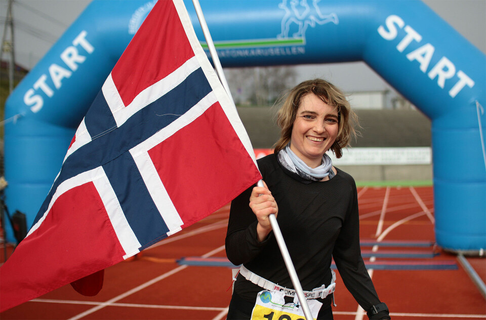 NM-gull:To ganger har Ingrid Lid kunnet juble for NM-gull på 100 km i Bergen Ultra. Hun har i tillegg en sølvmedalje fra NM 100 km og en bronse fra NM terrengultra. (Foto: Arne Dag Myking)