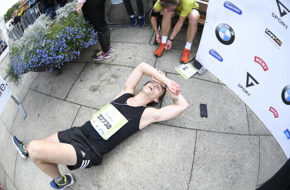 Sliten i Oslo Maraton...slik det skal være..Foto: Bjørn Johannessen Kondis/Bjørn Johannessen