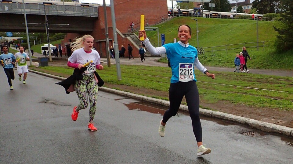 Kondislaget: Først Maria Spigseth som løp på Kondislaget i Holmenkollstafetten 2019. (Foto: Marianne Røhme / Kondis © Kondis) Først Maria Spigseth som løp på Kondislaget i Holmenkollstafetten 2019