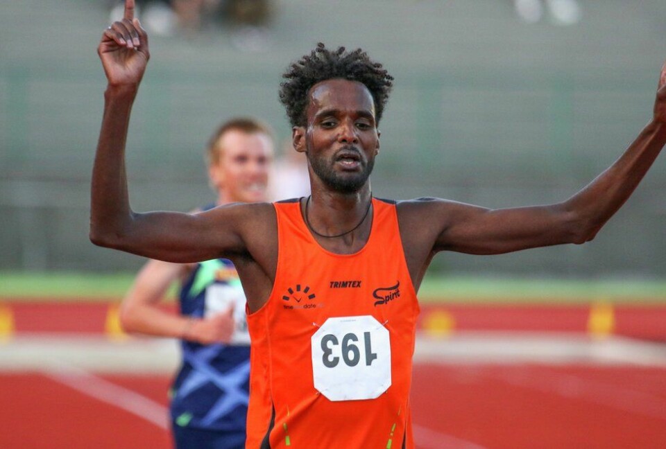 Zerei Kbrom Mezgni løp inn til norsk rekord på 10 kilometer gateløp i Valencia søndag morgen. Her fra Gular-Gneist-Koronastevne på Fana stadion i 2020 (Foto: Arne Dag Myking) Gular-Gneist-Koronastevne 3, 1. juli 2020, Fana Stadion