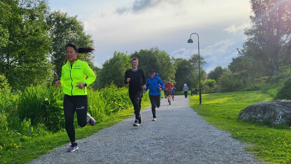Gratis treningsgrupper: Kondis har gratis treningsgrupper fra Risør i sør til Alta i nord. Her fra en trening med Kondistreninga Ålesund. (Foto: Marianne Røhme) På trening med Kondistreninga Ålesund