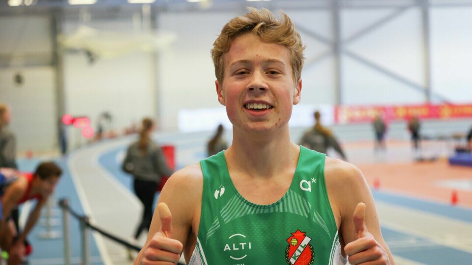 Håkon Moe Berg leverte et superløp på 1500 meter i Gøteborg. Her fra NM innendørs i fjor. (Foto: Arne Dag Myking / Kondis) NM Friidrett Innendørs 2024 - 800 meter menn - A-heatet - Håkon Moe Berg