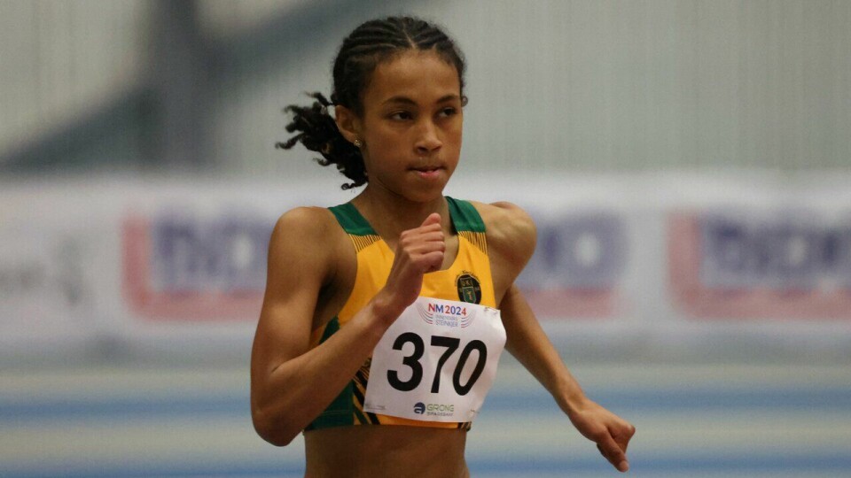 Venus Teffera løp godt under kravet til U20-EM. Her fra NM innendørs i fjor. (Foto: Arne Dag Myking) NM Friidrett 2024 - 1500 meter kvinner - Venus Abraham Teffera